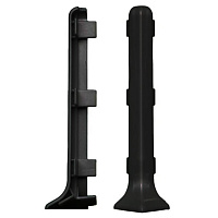 Угол наружный 60 мм черный для алюминиевого плинтуса (2 шт.)