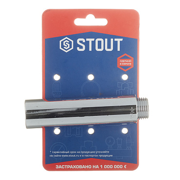 Удлинитель Stout 100 мм 1/2 ВР(г) х 1/2 НР(ш) хром латунный (SFT-0002-012100)