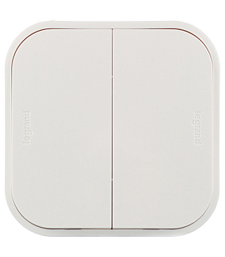 Выключатель Legrand Quteo двухклавишный накладной белый (782202)