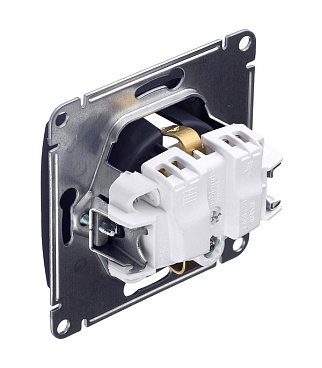 Розетка Systeme Electric Glossa встраиваемая антрацит со шторками (GSL000745)