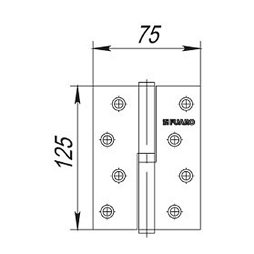 Петля Fuaro карточная левая разъемная 125х75 мм бронза