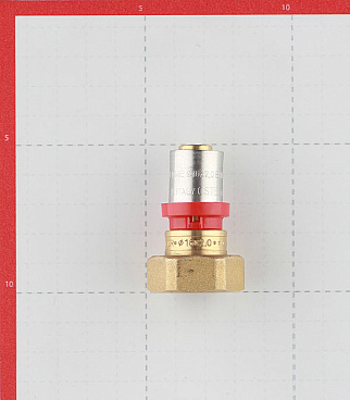 Соединитель прямой Tiemme с накидной гайкой и плоской прокладкой 16(пресс) х 3/4 ВР(г)