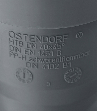 Отвод Ostendorf НТВ d40 мм 45° пластиковый для внутренней канализации (111120)