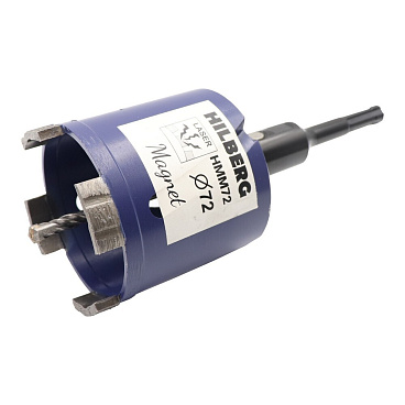 Коронка алмазная Hilberg Laser Magnet (HMM72) по бетону 72 мм с хвостовиком SDS-plus