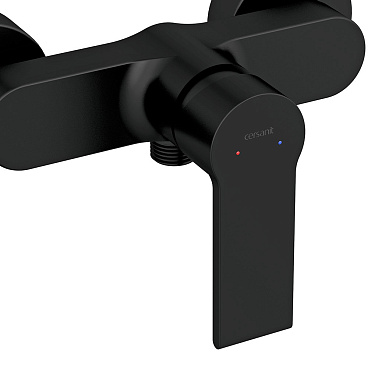 Смеситель для душа без излива Cersanit Brasko Black черный без лейки однорычажный (63109)