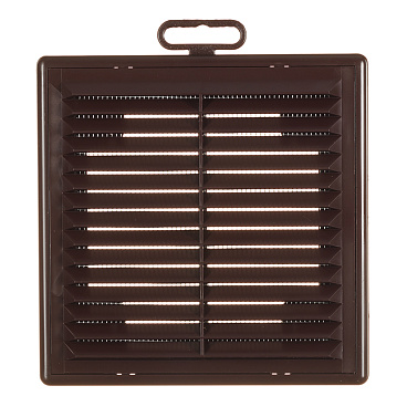 Решетка вентиляционная пластиковая приточно-вытяжная Era Р 150х150 мм с сеткой коричневая