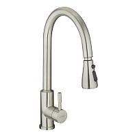 Смеситель для кухни Esko Kitchen сатин с высоким изливом с вытяжной лейкой однорычажный (TSS 519)