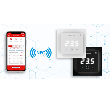 Терморегулятор электронный сенсорный для теплого пола Thermoreg TI-700 NFC черный с поддержкой NFC