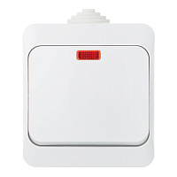 Выключатель Systeme Electric Этюд одноклавишный накладной белый с подсветкой (BA10-045B)