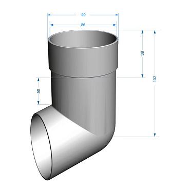 Колено стока Docke Premium пластиковое d85 мм горький шоколад RAL 8019