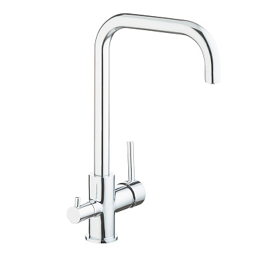 Смеситель для кухни Rossinka Z хром с высоким изливом с подключением к фильтру однорычажный (Z35-29)