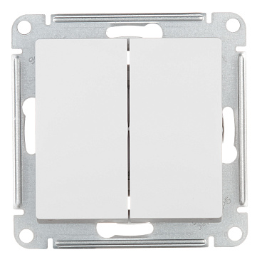 Переключатель Systeme Electric AtlasDesign двухклавишный встраиваемый белый (ATN000165)