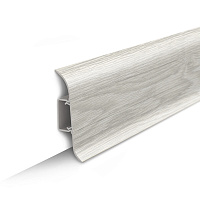 Плинтус ПВХ напольный Идеал Классик 55 мм дуб айсберг 2200 мм с кабель-каналом