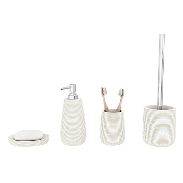 Стакан для ванной Fora Bricks настольный полирезин бежевый (FOR-BRK044BE)