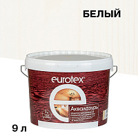 Лак антисептик акриловый Eurotex Аквалазурь белый 9 л