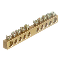 Шина нулевая без изолятора EKF PROxima PEN 6х9 мм 10 отверстий крепеж по центру (sn0-63-10-r)