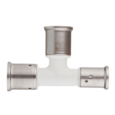 Тройник Henco (11PKW-262620) 26(пресс) х 26(пресс) х 20(пресс) PVDF белый