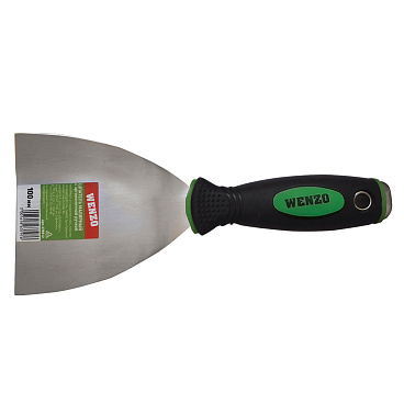 Шпатель малярный Wenzo 100 мм с эргономичной ручкой и ударным наконечником (678512)