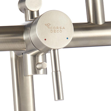 Смеситель для ванны Сorsa Deco AS нержавеющая сталь однорычажный с длинным изливом с лейкой (FBTAS3)