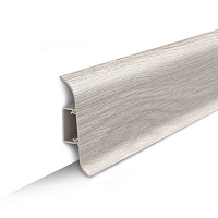 Плинтус ПВХ напольный Идеал Классик 55 мм ясень 2200 мм с кабель-каналом