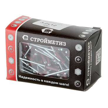 Заклепка вытяжная 3,2x12 мм алюминий/сталь красная RAL 3005 (100 шт.)