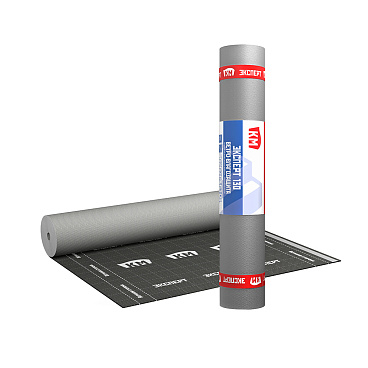 Ветро-влагозащита для кровли/стен КМ Эксперт с монтажной лентой 130 г/м2 75 кв.м