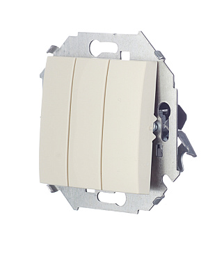 Выключатель Simon 15 трехклавишный встраиваемый слоновая кость (1591391-031)