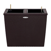 Кашпо декоративное Элластик-Пласт Rattan 655х328х560 мм с автополивом 28 л коричневое