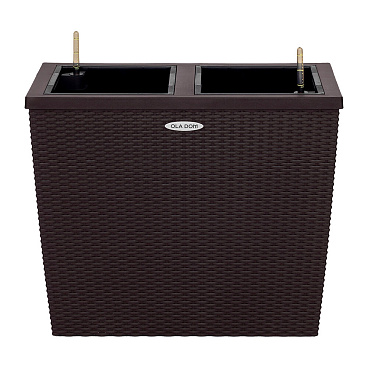 Кашпо декоративное Элластик-Пласт Rattan 655х328х560 мм с автополивом 28 л коричневое