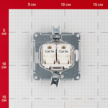 Розетка компьютерная Systeme Electric AtlasDesign встраиваемая белая 2хRJ45 (ATN000185)