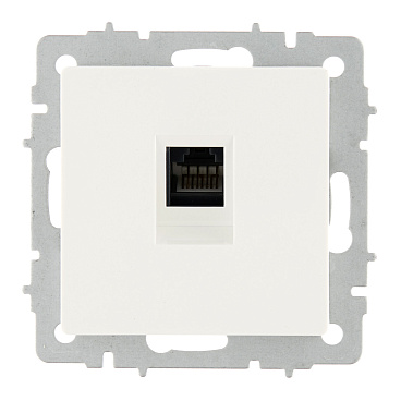 Розетка компьютерная IEK Brite РК10-БрБ встраиваемая белая (BR-K10-1-K01)