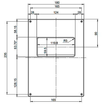 Площадка торцевая горизонтальная ПТГ фланец 60х120 пластиковая для плоских воздуховодов 180х250 мм