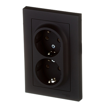 Розетка Systeme Electric AtlasDesign встраиваемая карбон (ATN001024)