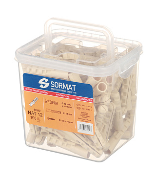 Дюбель распорный Sormat NAT 12x60 мм нейлон (100 шт.)