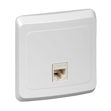 Розетка компьютерная Systeme Electric Этюд встраиваемая белая RJ45 (KOMC-001B)