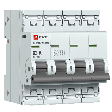 Выключатель нагрузки EKF PROxima ВН-63N 4Р 63А 400 В на DIN-рейку (S63463)