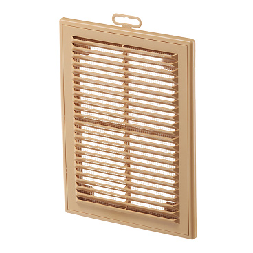 Решетка вентиляционная пластиковая приточно-вытяжная Era Р 183х253 мм с сеткой бежевая