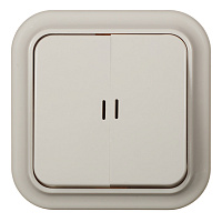 Выключатель Svet двухклавишный накладной бежевый с подсветкой (SV1001-0007)