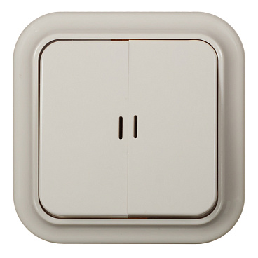 Выключатель Svet двухклавишный накладной бежевый с подсветкой (SV1001-0007)