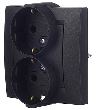 Розетка Simon 15 встраиваемая графит (1590459-038)