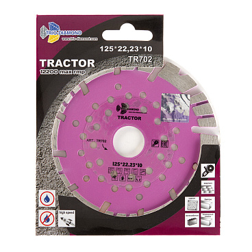 Диск алмазный по армированному бетону Trio-Diamond Tractor 125х22,2х2,1 мм турбосегментный сухой рез (TR702)