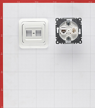 Розетка компьютерная/ телефонная Makel Mimoza встраиваемая белая RJ11/ RJ45 (12037)