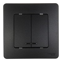 Выключатель Systeme Electric Blanca двухклавишный встраиваемый антрацит с подсветкой (BLNVS010516)