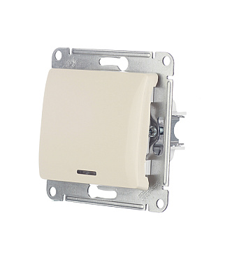 Выключатель Systeme Electric Glossa одноклавишный встраиваемый бежевый с подсветкой (GSL000213)