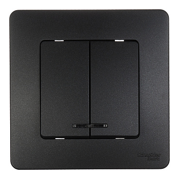 Выключатель Systeme Electric Blanca двухклавишный встраиваемый антрацит с подсветкой (BLNVS010516)