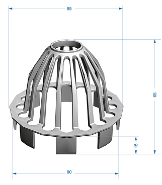 Сетка воронки Docke Premium пластиковая d85 мм графитовый серый RAL 7024