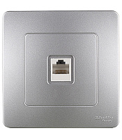 Розетка компьютерная Systeme Electric Blanca встраиваемая алюминий RJ45 (BLNIS045003)