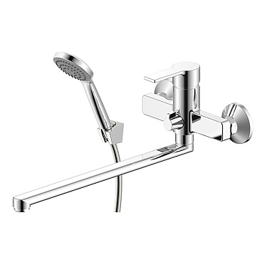 Смеситель для ванны ARGOtech Titan хром однорычажный с длинным изливом с лейкой (35-L35/K TITAN)