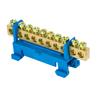 Шина нулевая изолятор Стойка на DIN-рейку EKF PROxima 6х9 мм 10 отверстий синяя (sn0-63-10-sb-r)
