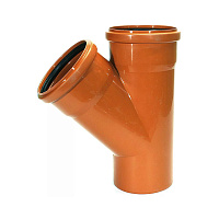 Тройник Lammin d160 мм 45° пластиковый для наружной канализации